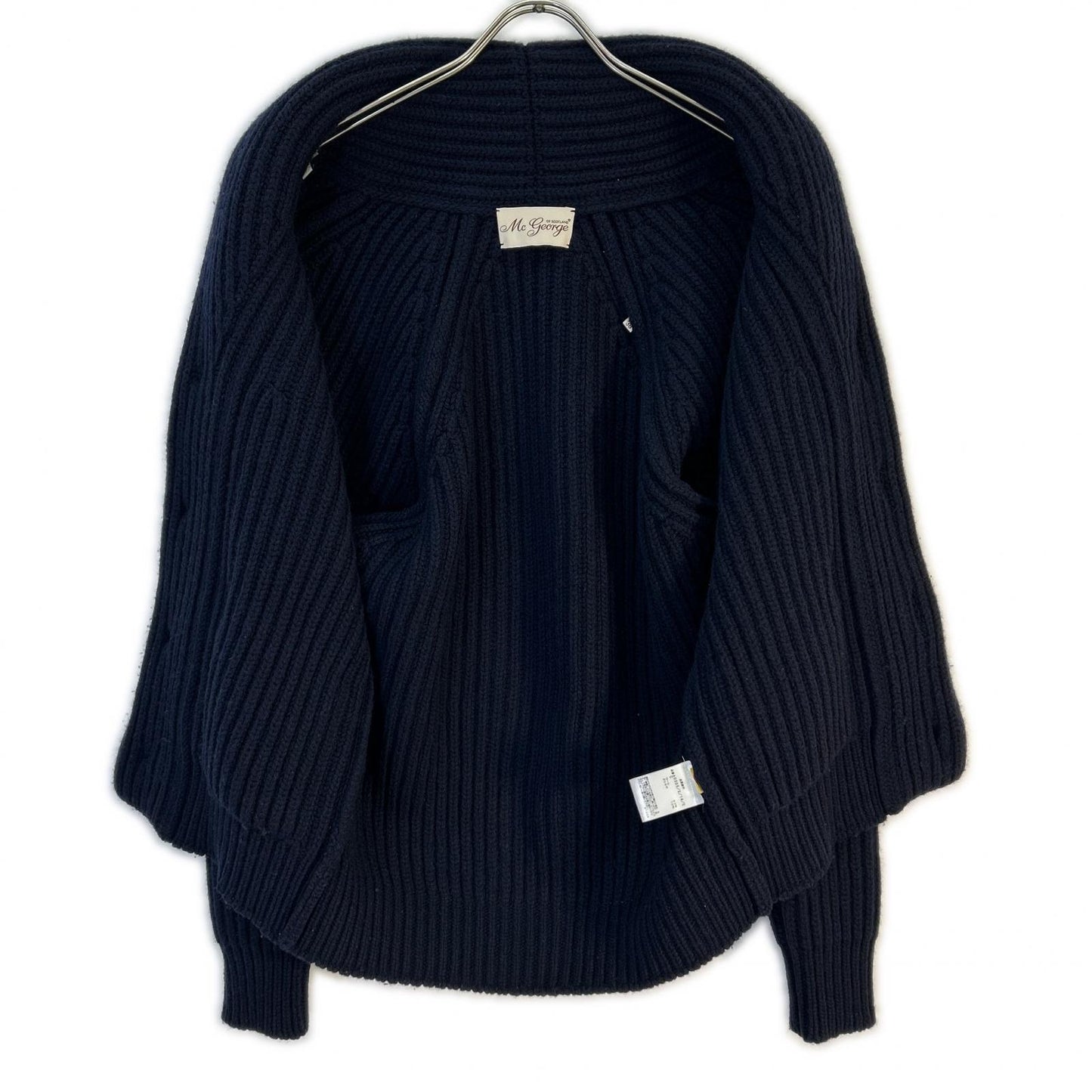 MC GEORGE OF SCOTLAND Wool Cashmere Cardigan Navy Size UK38