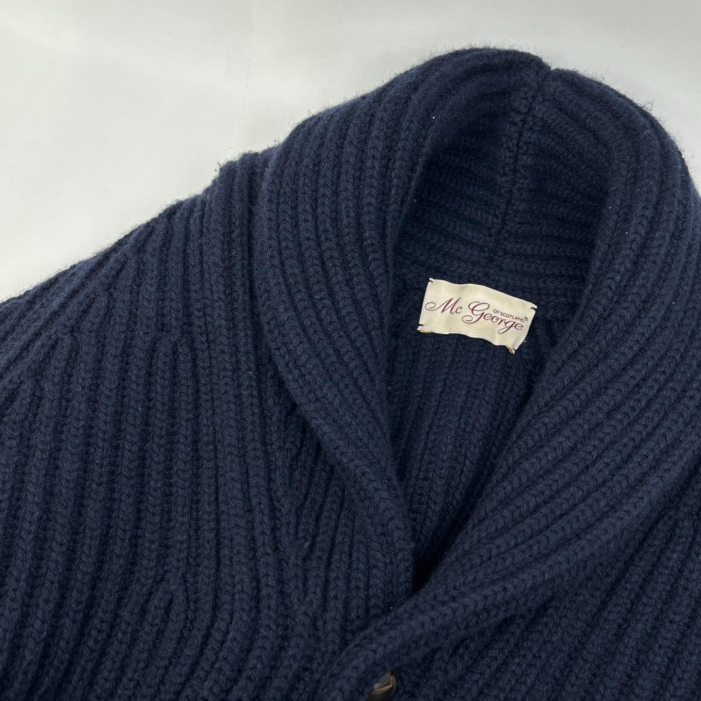 MC GEORGE OF SCOTLAND Wool Cashmere Cardigan Navy Size UK38