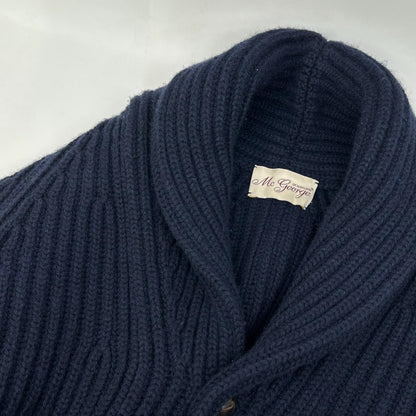 MC GEORGE OF SCOTLAND Wool Cashmere Cardigan Navy Size UK38