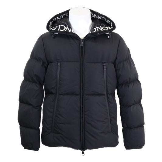 MONCLER MONTCLA Logo Tape Hooded Down Jacket Black Size 2