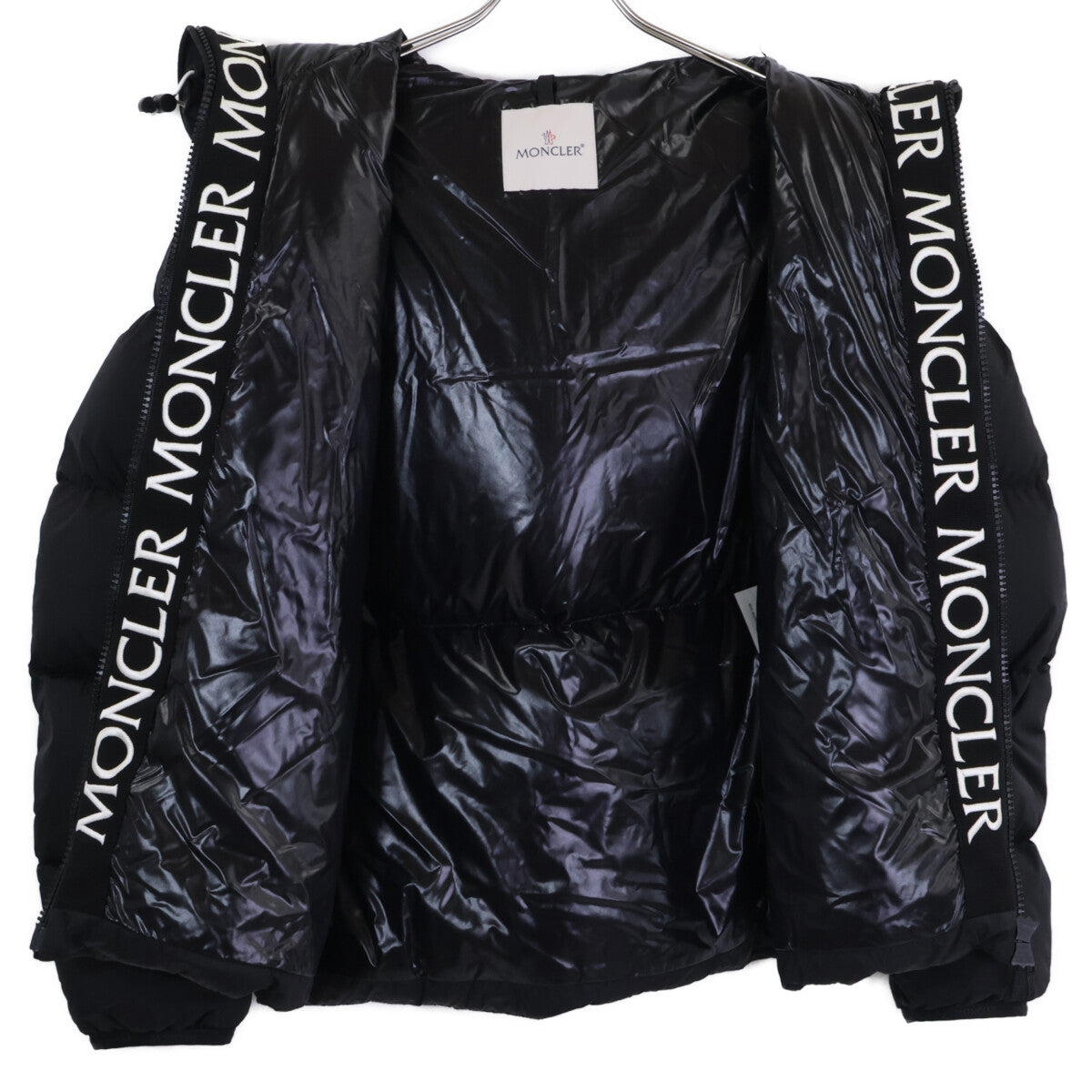 MONCLER MONTCLA Logo Tape Hooded Down Jacket Black Size 2