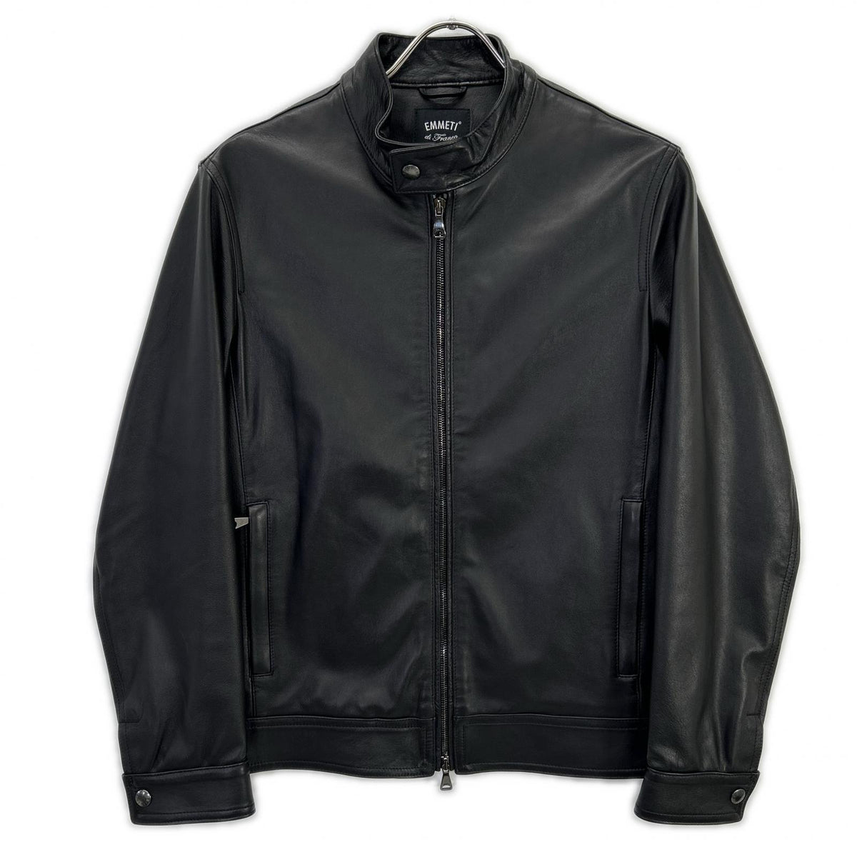 EMMETI Black JURI Lambskin Single Leather Jacket Size 44