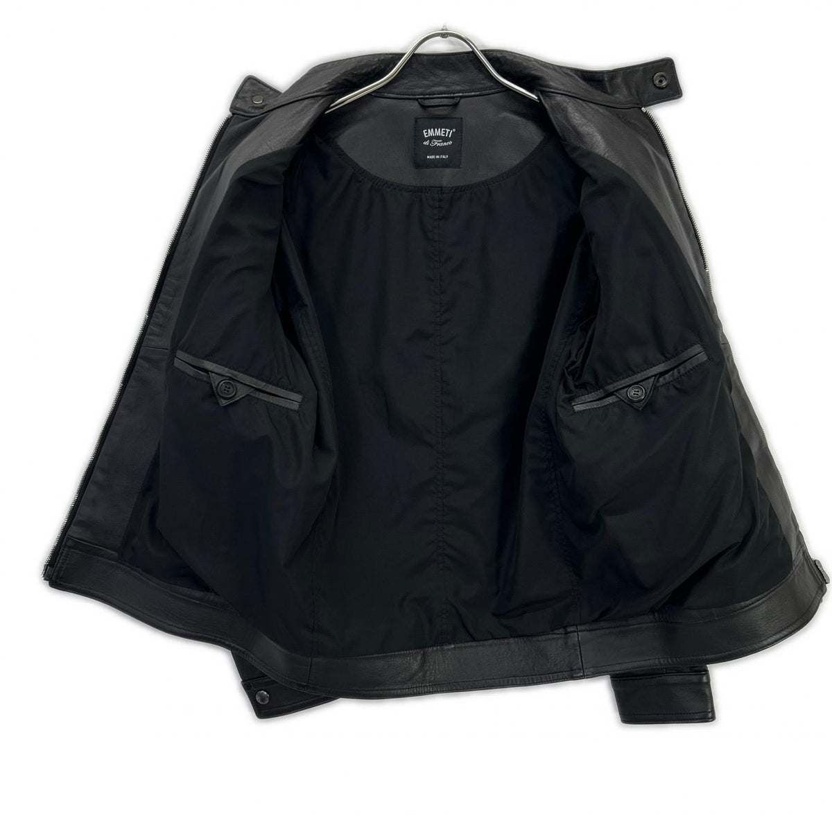 EMMETI Black JURI Lambskin Single Leather Jacket Size 44