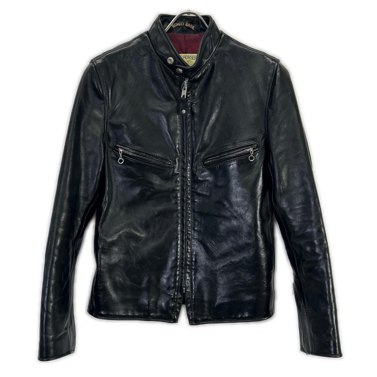 schott 641XXH Horsehide Riders Leather Jacket Black Size 34