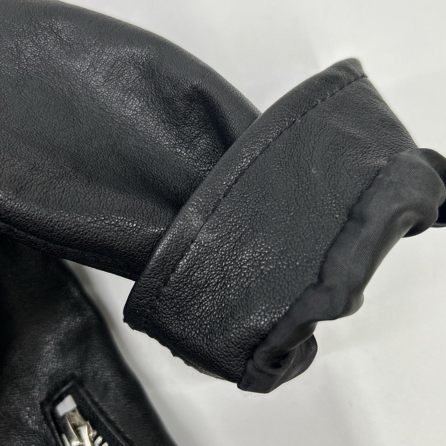 schott Lamb Leather Patch Jacket Black Size S