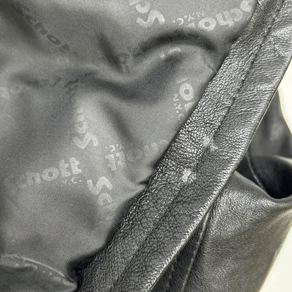 schott Lamb Leather Patch Jacket Black Size S