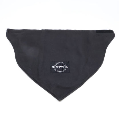 BIGTWIN Black Leather Logo Patch Neck Warmer Size ONE SIZE