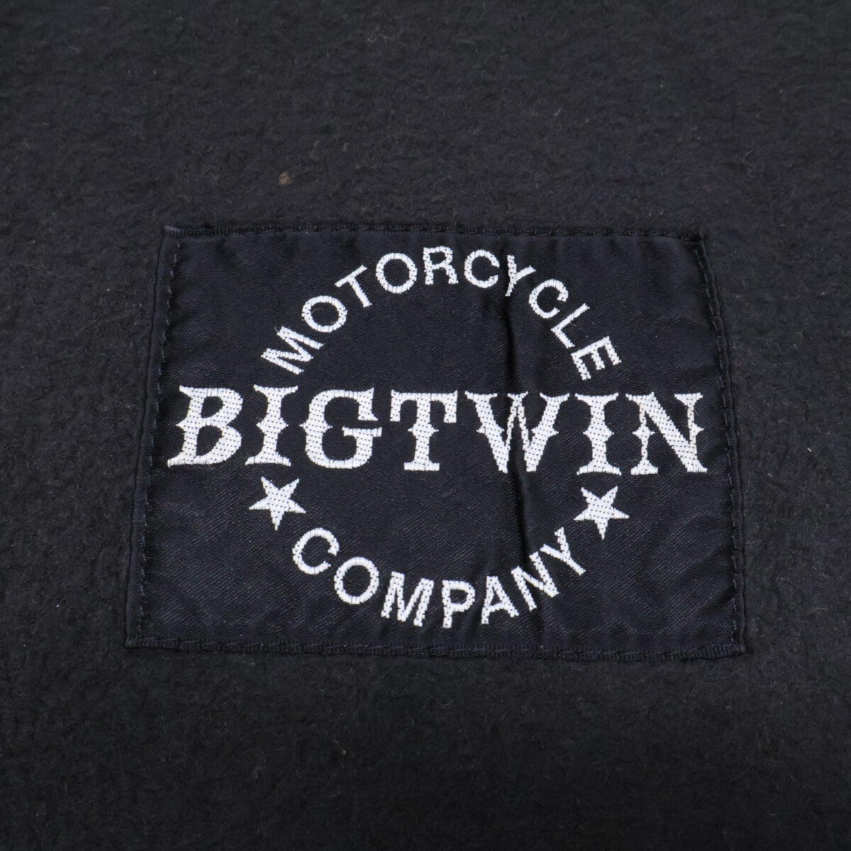 BIGTWIN Black Leather Logo Patch Neck Warmer Size ONE SIZE