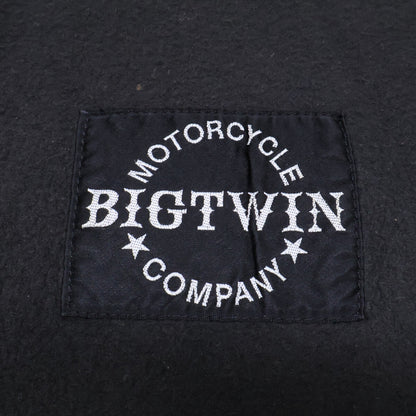 BIGTWIN Black Leather Logo Patch Neck Warmer Size ONE SIZE