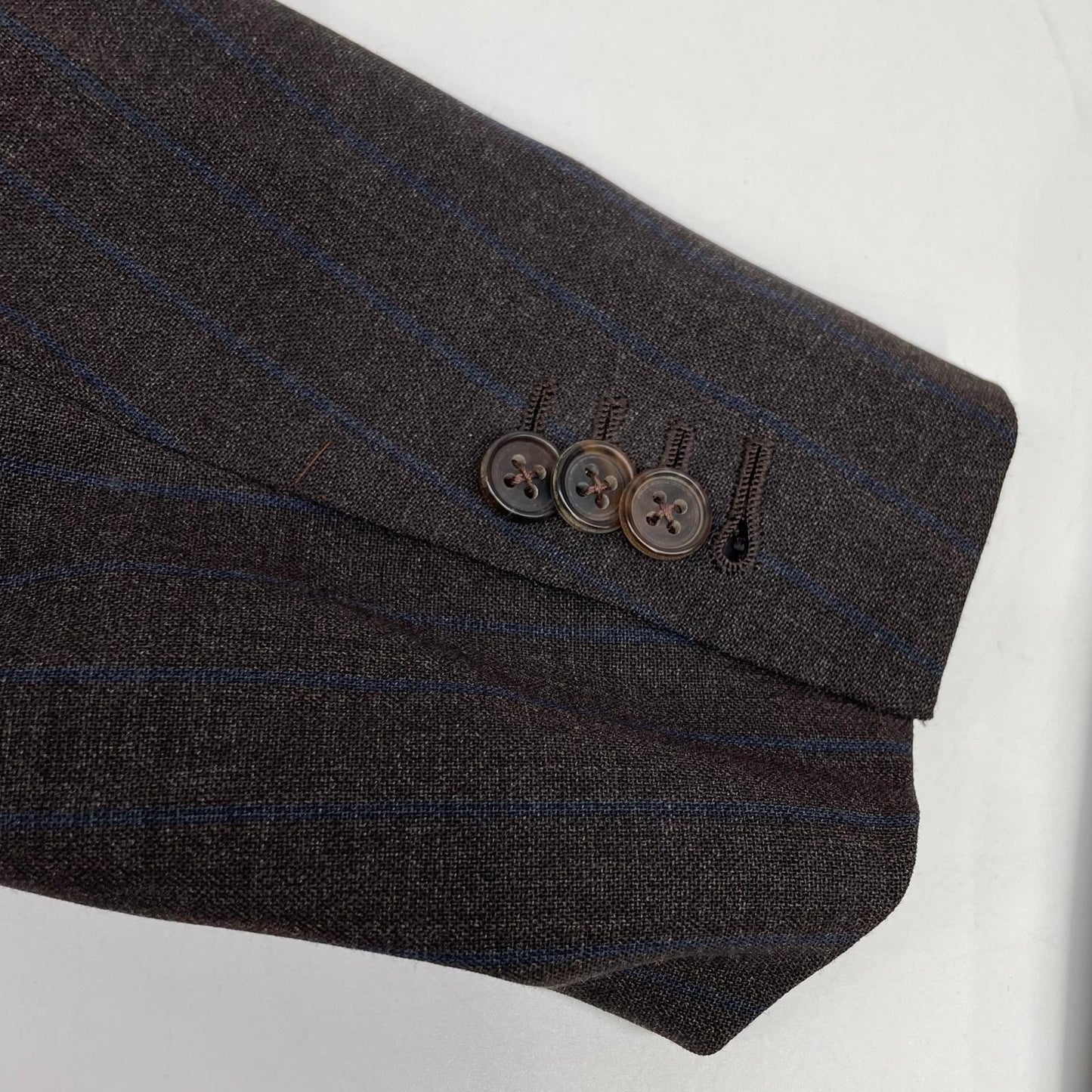 Belvest Barneys NY Super 140s Wool Stripe Suit Size 44