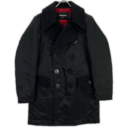 DSQUARED2 Black Nylon Trench Coat Size 44