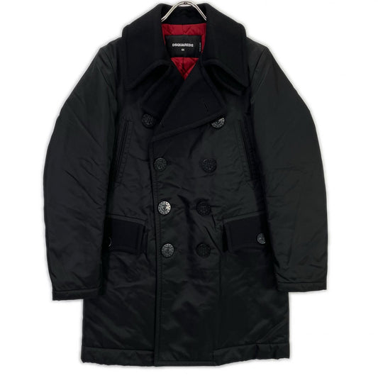 DSQUARED2 Black Nylon Trench Coat Size 44