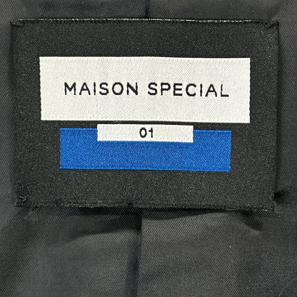 MAISON SPECIAL Black CORDURA WOOL Gold Button Blazer Size 01