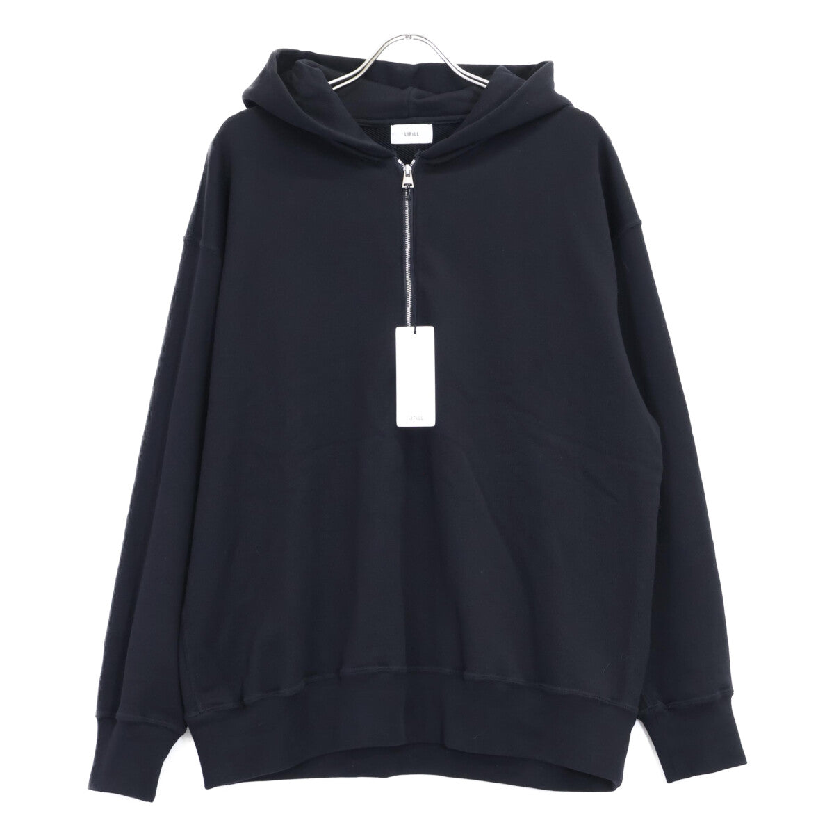 LIFiLL Black Cottony Sweat Half Zip Hoodie Size 04