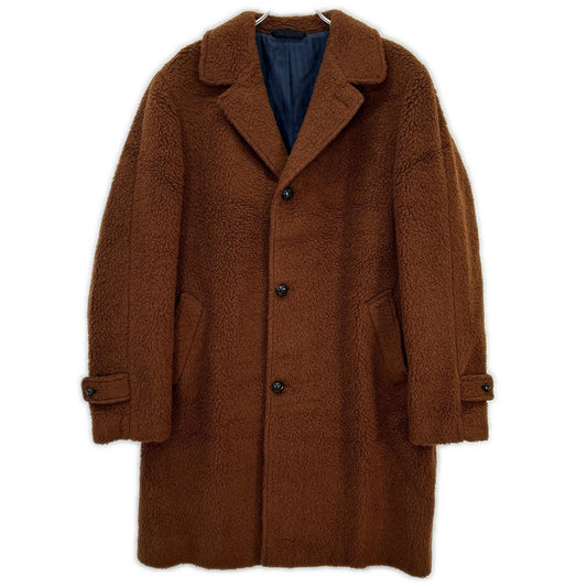 Mp Massimo Piombo Brown Wool Douglas Boa Coat Size 50