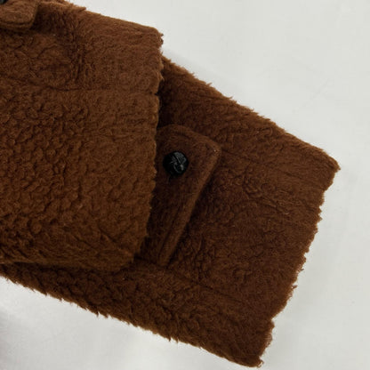 Mp Massimo Piombo Brown Wool Douglas Boa Coat Size 50