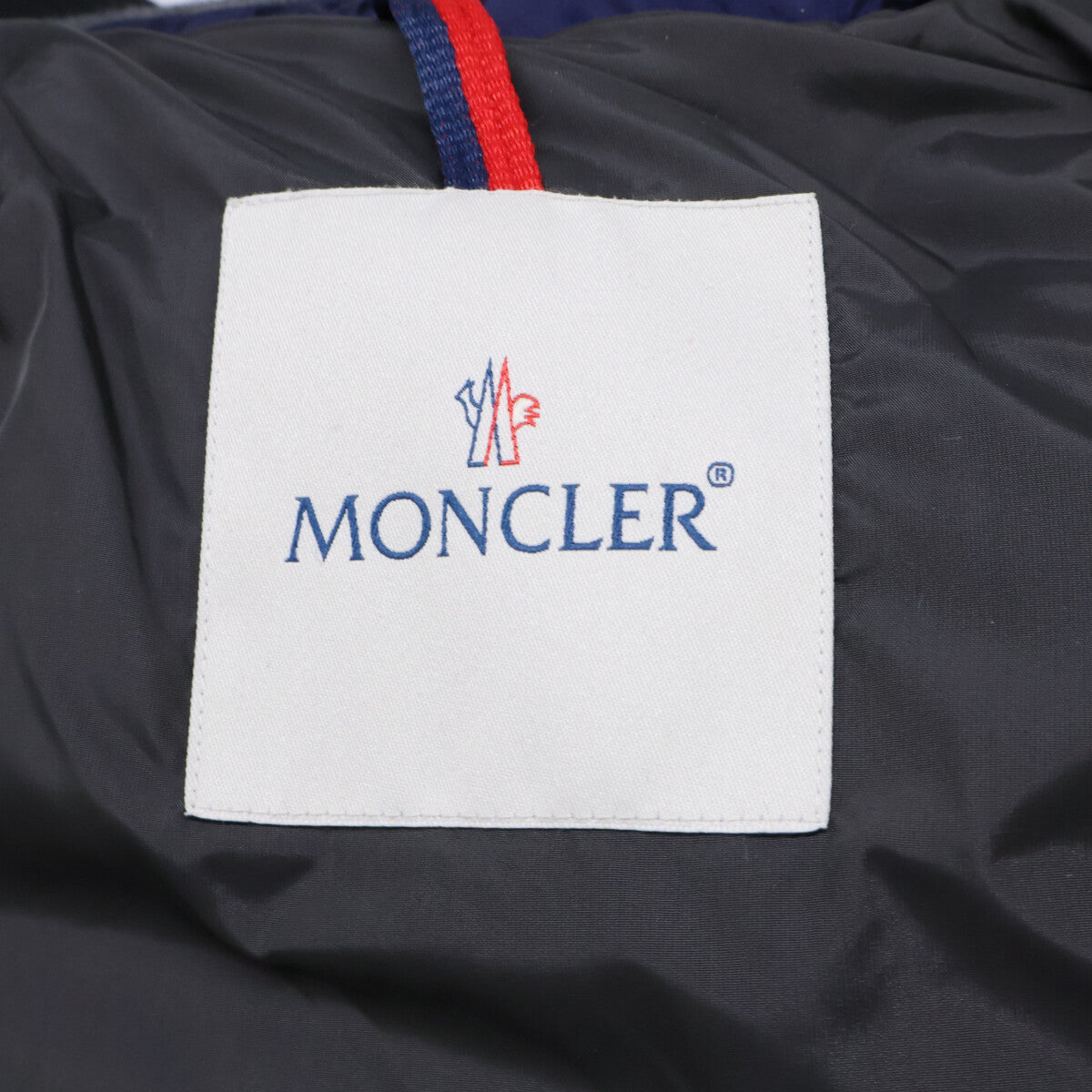 MONCLER Julio Check Wool Nylon Hooded Jacket Navy Size 2