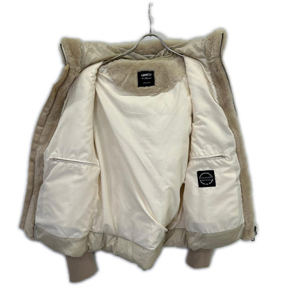 EMMETI Gart Knit Sleeve Mouton Down Jacket Beige Size 46