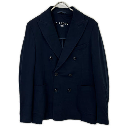 CIRCOLO 26SS Navy Cotton-Stretch Double Jacket Set Size 46