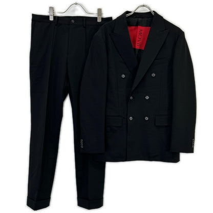 MAUVE Double 6B Travel Suit Set Navy/Black Jacket Size 46/46