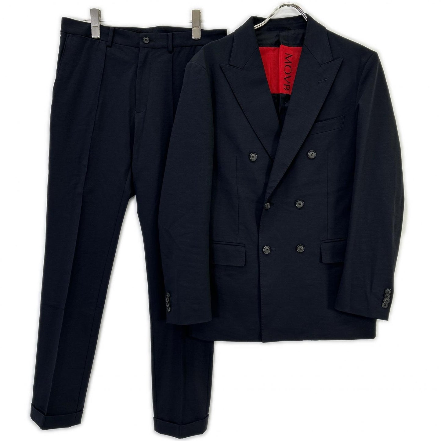 MOVB Double 6B Cotton Travel Suit Set Black Jacket Size 46/44
