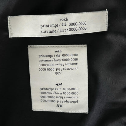 H&M x Rokh Button Detail Leather Trench Coat Black Size XS