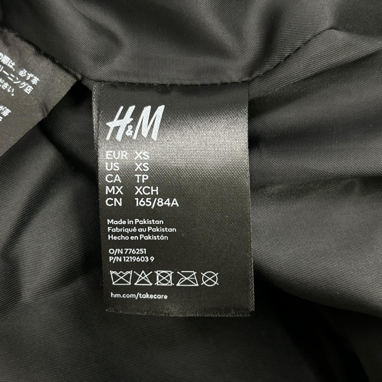 H&M x Rokh Button Detail Leather Trench Coat Black Size XS