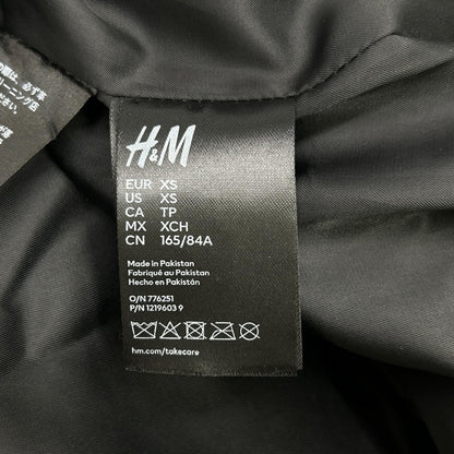 H&M x Rokh Button Detail Leather Trench Coat Black Size XS