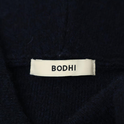 Bode BODHI 100% Cashmere Pullover Knit Hoodie Navy Size F