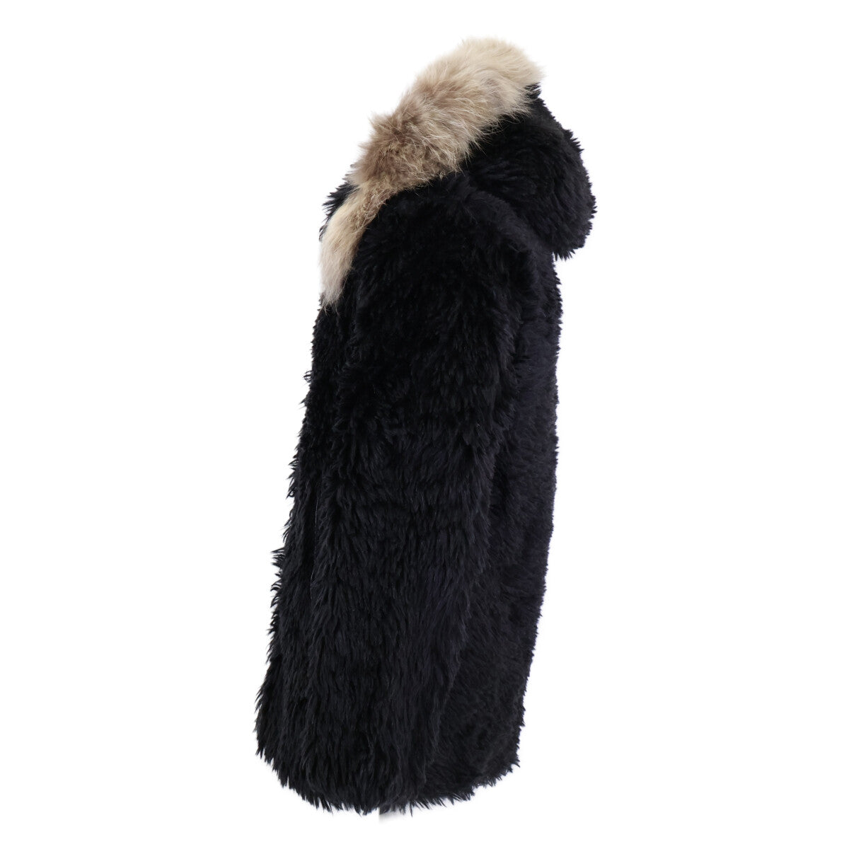 SAINT LAURENT PARIS Mohair Hooded Zip Blouson Black Size 44