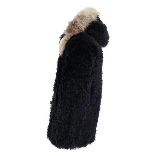 SAINT LAURENT PARIS Mohair Hooded Zip Blouson Black Size 44