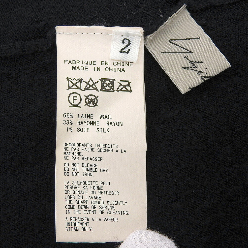 Yohji Yamamoto FEMME Asymmetric Long Pullover Black Size 2