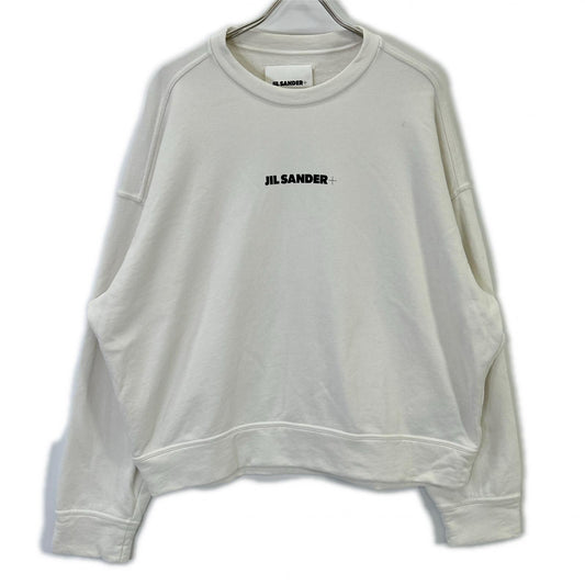 JIL SANDER Logo Print Cotton Sweatshirt White Size L