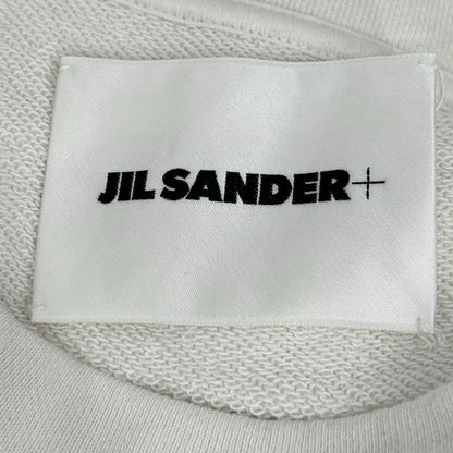 JIL SANDER Logo Print Cotton Sweatshirt White Size L