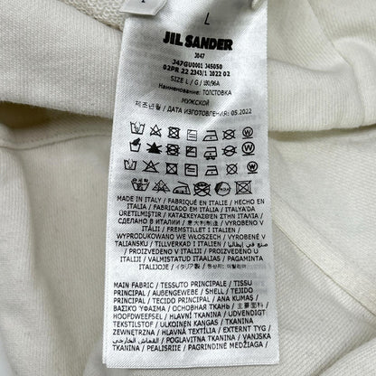 JIL SANDER Logo Print Cotton Sweatshirt White Size L