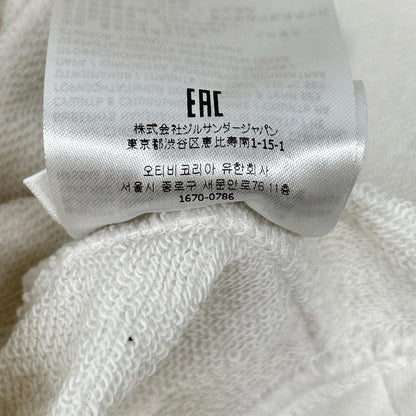 JIL SANDER Logo Print Cotton Sweatshirt White Size L