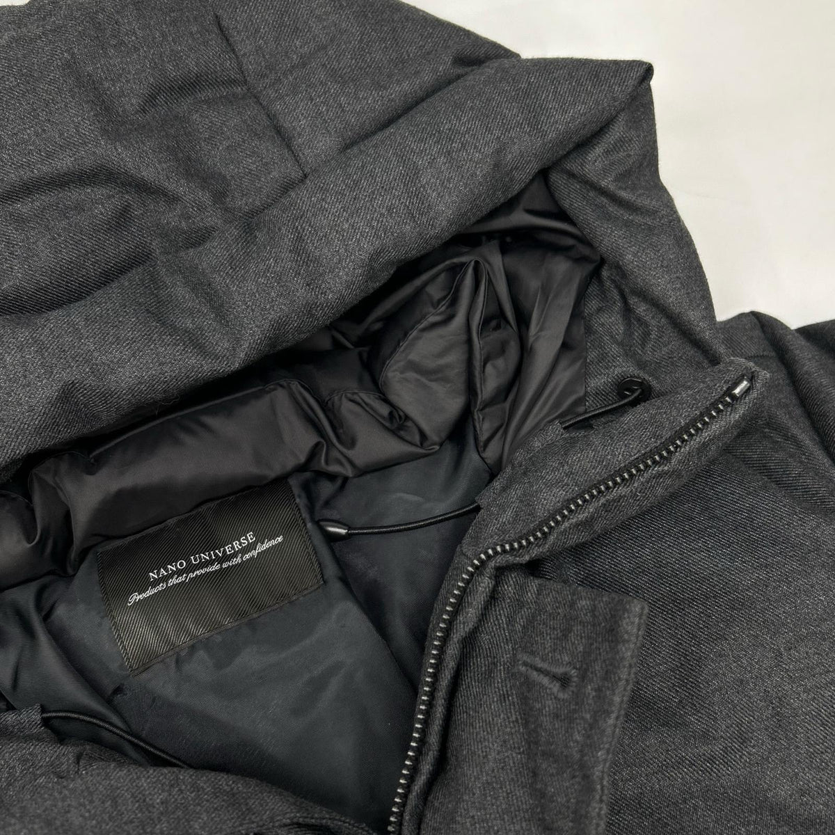nano universe Kawada Feather Coating Coat Charcoal Size S