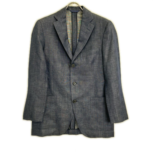 Belvest Wool Linen Side Vent 3B Blazer Navy Size 44
