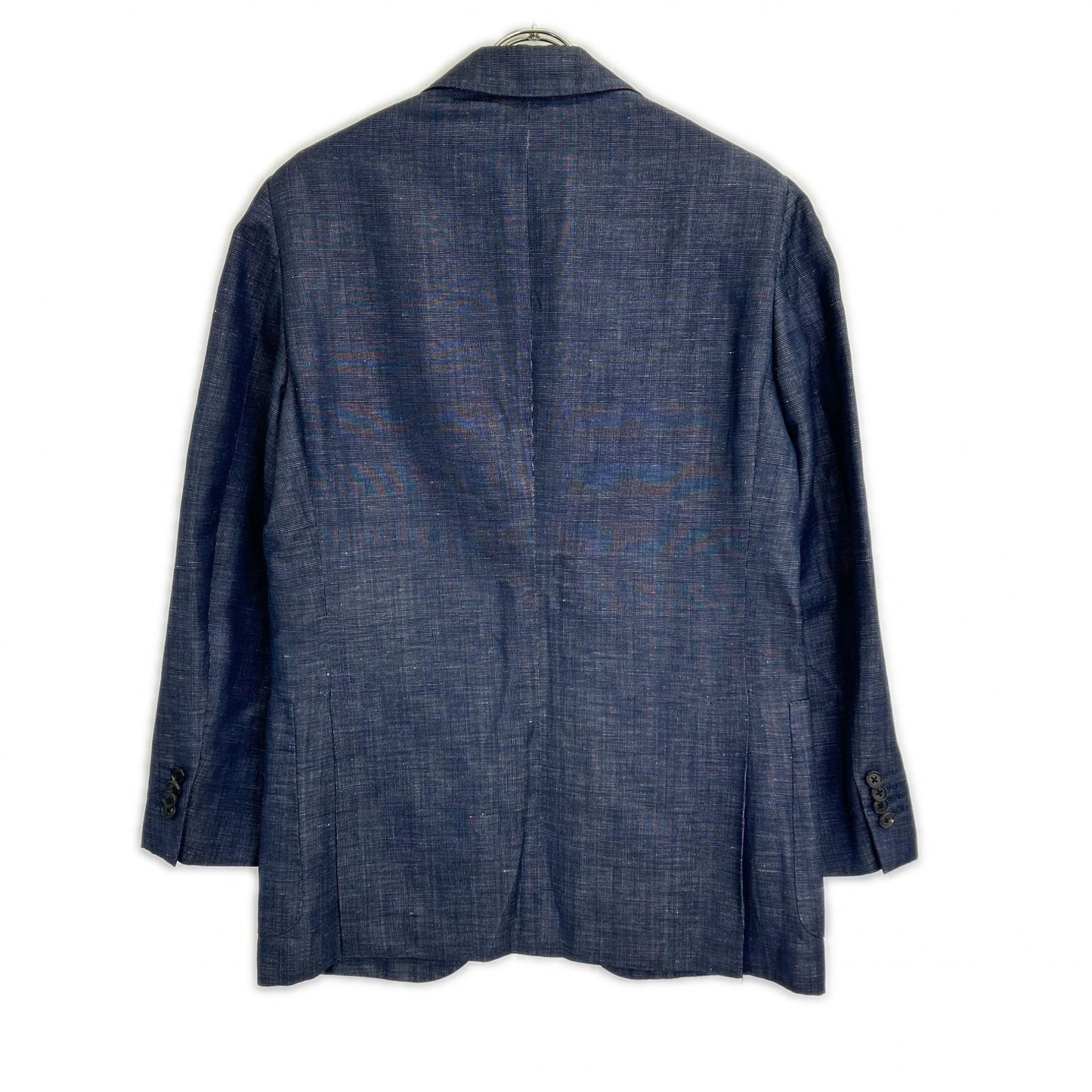 Belvest Wool Linen Side Vent 3B Blazer Navy Size 44