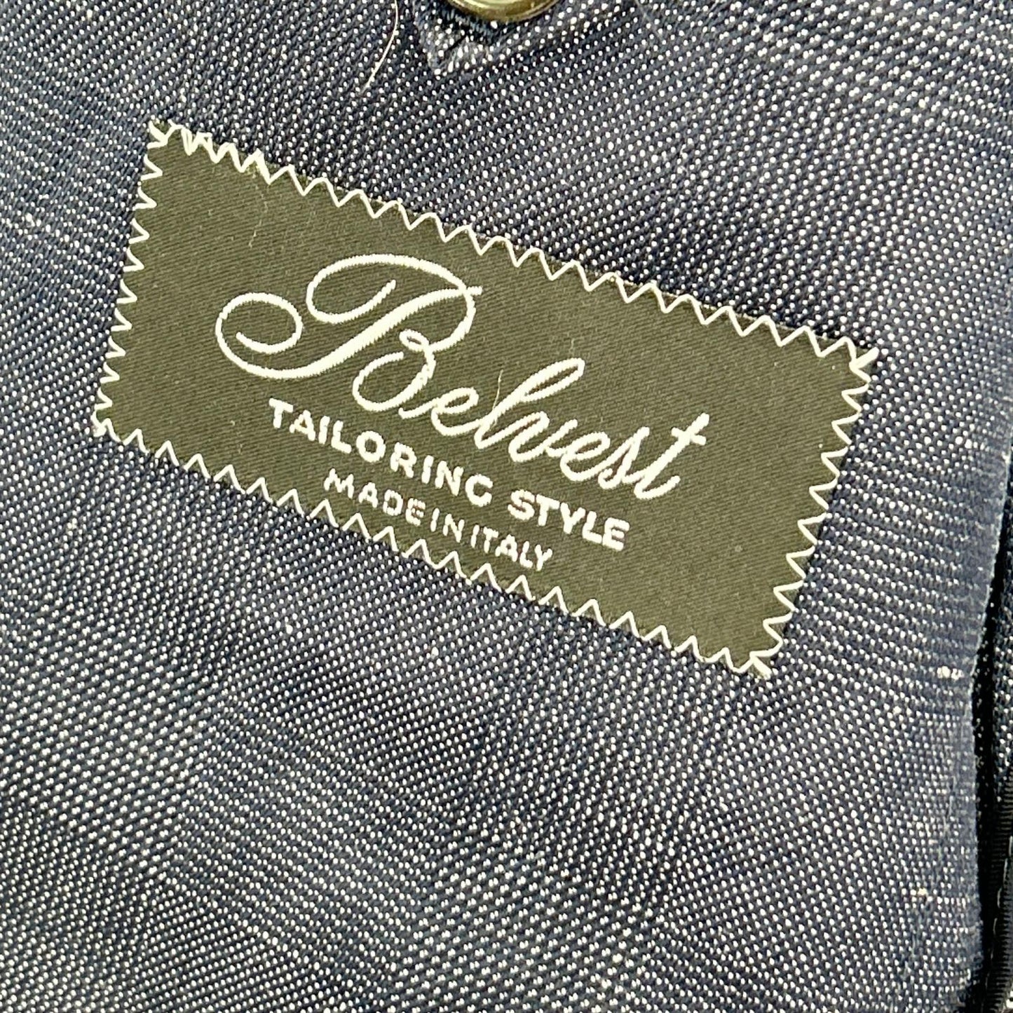 Belvest Wool Linen Side Vent 3B Blazer Navy Size 44