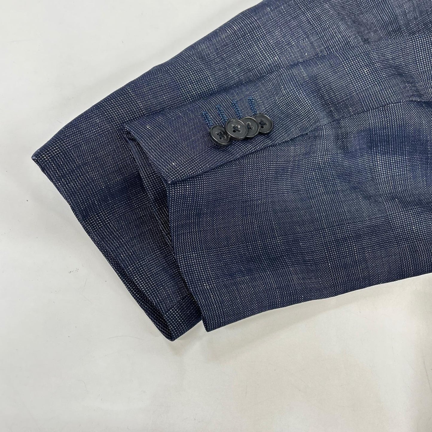 Belvest Wool Linen Side Vent 3B Blazer Navy Size 44
