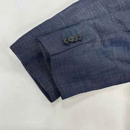 Belvest Wool Linen Side Vent 3B Blazer Navy Size 44
