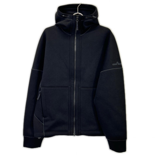 STONE ISLAND 23SS Rayon Logo Embroidered Hoodie Black Size L