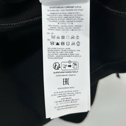 STONE ISLAND 23SS Rayon Logo Embroidered Hoodie Black Size L