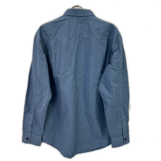STONE ISLAND 24SS Cotton Linen Logo BD Shirt Blue Size L
