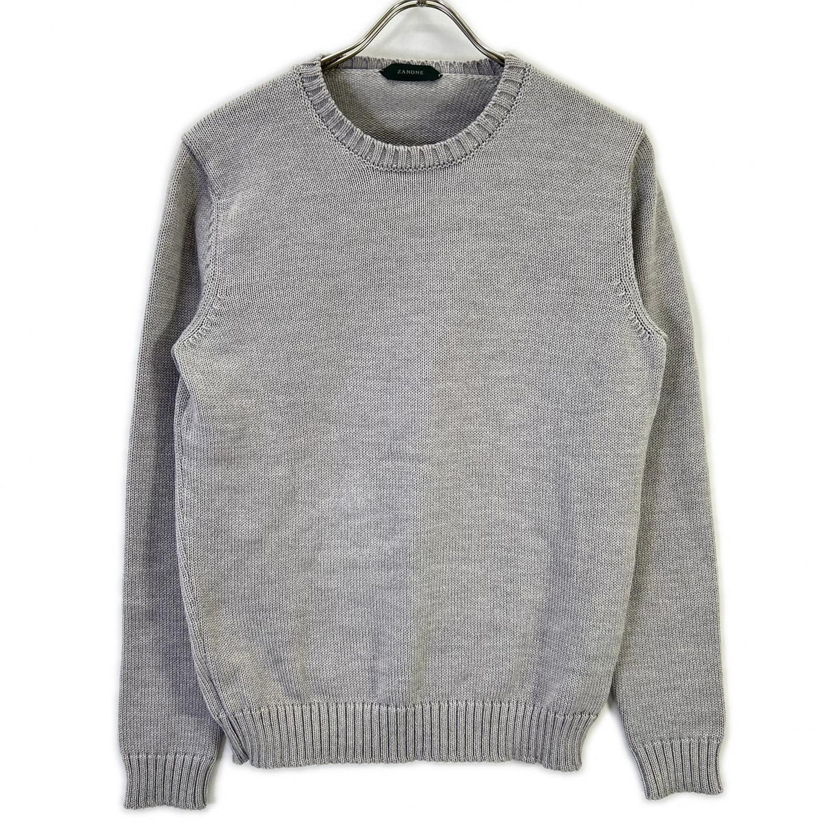 ZANONE GIRO 5-Gauge Wool Crewneck Sweater Gray Size 48