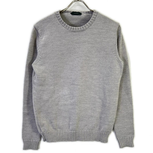 ZANONE GIRO 5-Gauge Wool Crewneck Sweater Gray Size 48