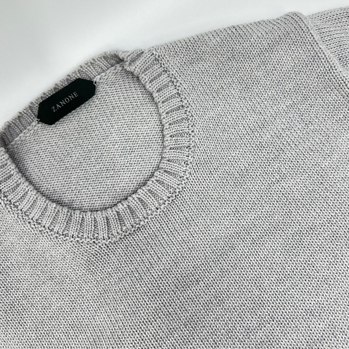 ZANONE GIRO 5-Gauge Wool Crewneck Sweater Gray Size 48