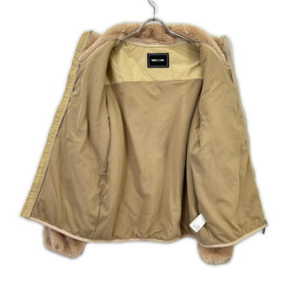 WIND AND SEA SEA Embroidery Zip Fleece Jacket Beige Size S