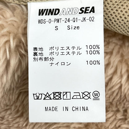 WIND AND SEA SEA Embroidery Zip Fleece Jacket Beige Size S